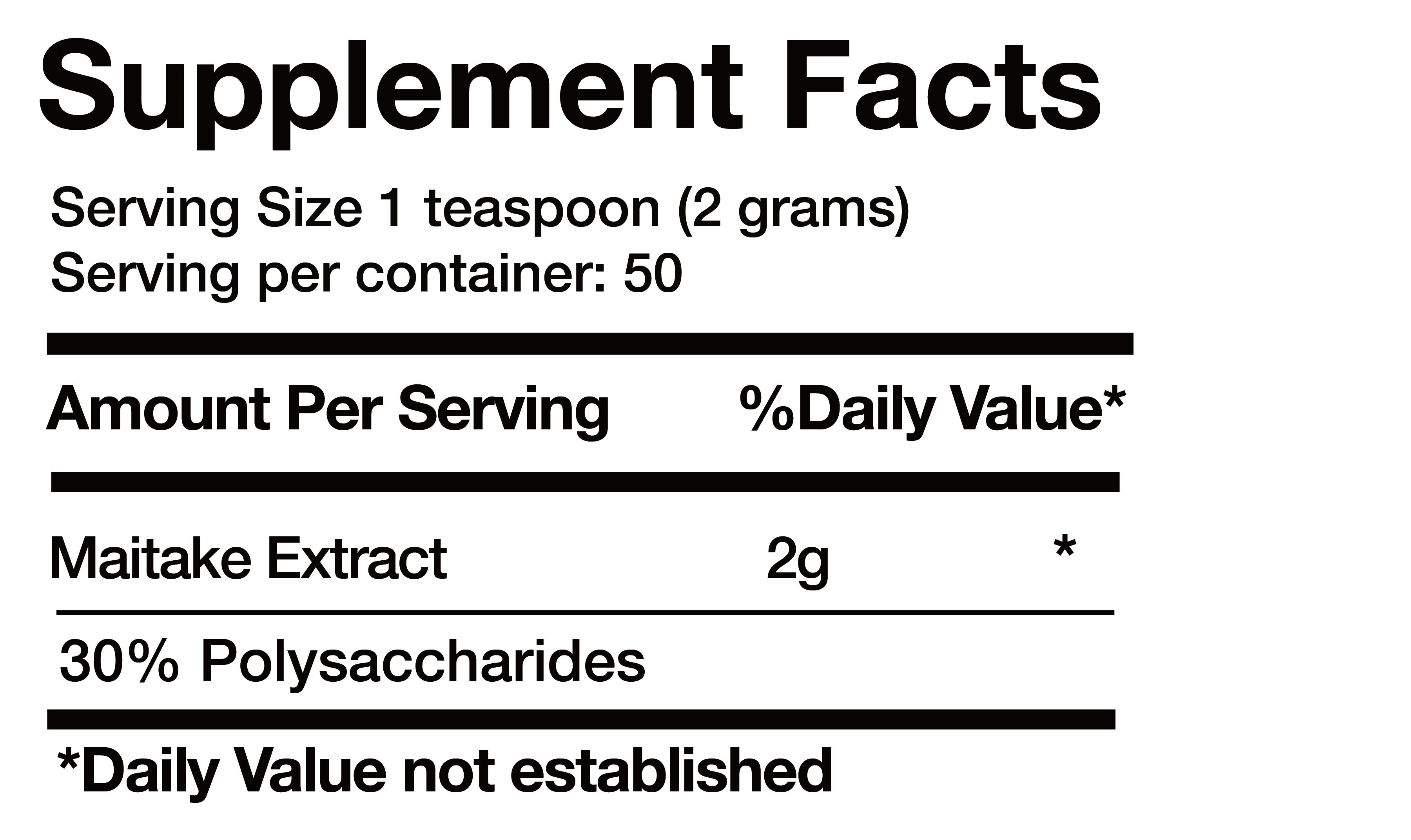 Maitake Extract nutrition facts